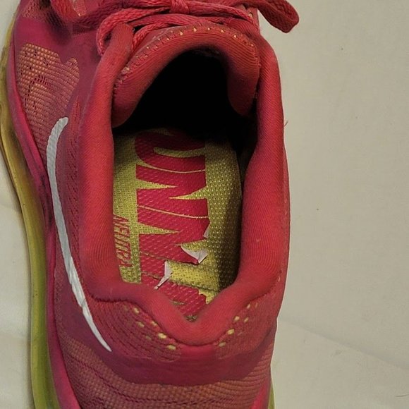 Nike 2013 Air Max Pink Yellow Ladies Running Shoes 621078-687 Women's US Size 7 - Picture 8 of 11